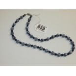 Blue and White Beaded Necklace