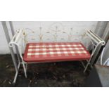 Metal Garden Bench with Cushion