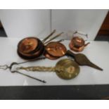Quantity of Brass and Copperware - Pans etc