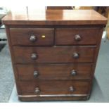 Victorian Mahogany Two over Three Chest of Drawers