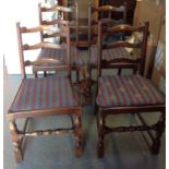 Set of 4x Ladder Back Dining Chairs