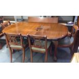 Mahogany Extending Dining Table on Ball and Claw Feet with Winder and 6x Reproduction Chairs