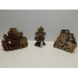 3x Soapstone Ornaments