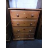 Solid Pine Four Drawer Chest of Drawers