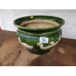 Glazed Garden Planter - Ducks