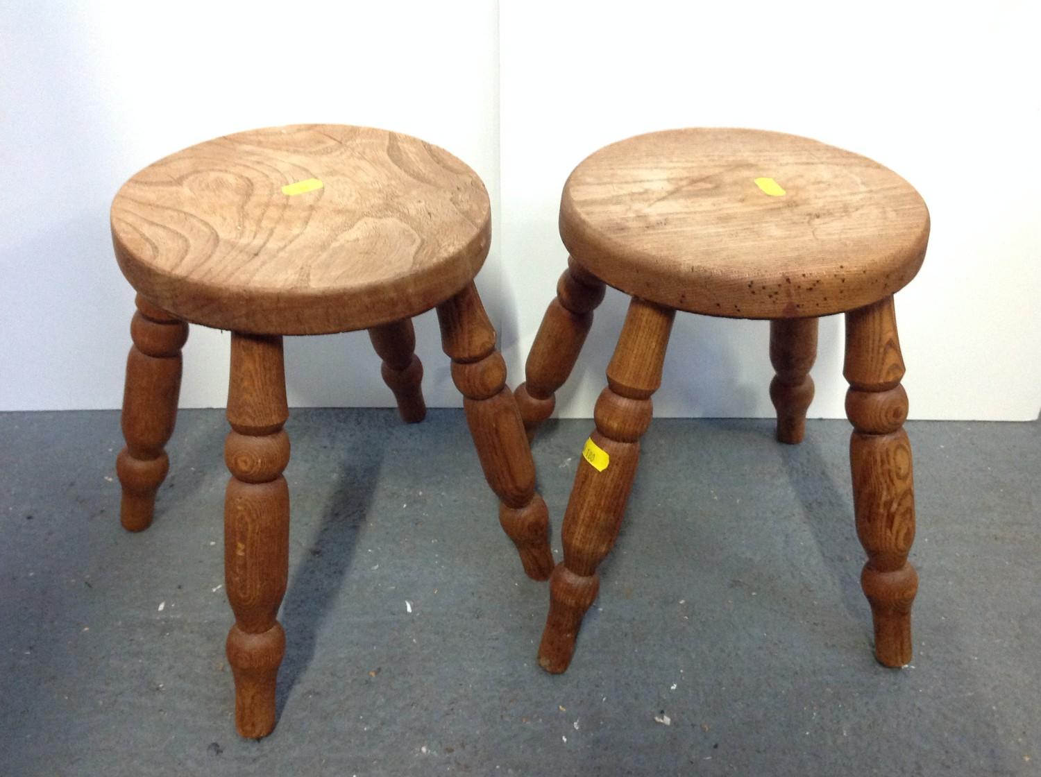 2x Small Wooden Stools