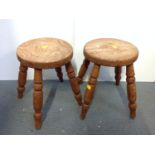 2x Small Wooden Stools