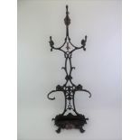 Victorian Wrought Iron Hall Stand - Break to Drip Tray and Loss to Umbrella Support - 159cm High
