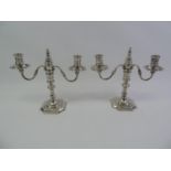 Pair of Silver Three-Light Candelabra with Removable Finials/Snuffers - William Comyns & Sons London