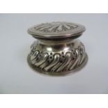 Silver Ink Well with Cut Glass Liner - Silver Weight 245gms - London 1895 Carrington & Co