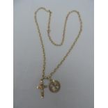 9ct Gold Necklace with Gold Pedants - 3.2gms