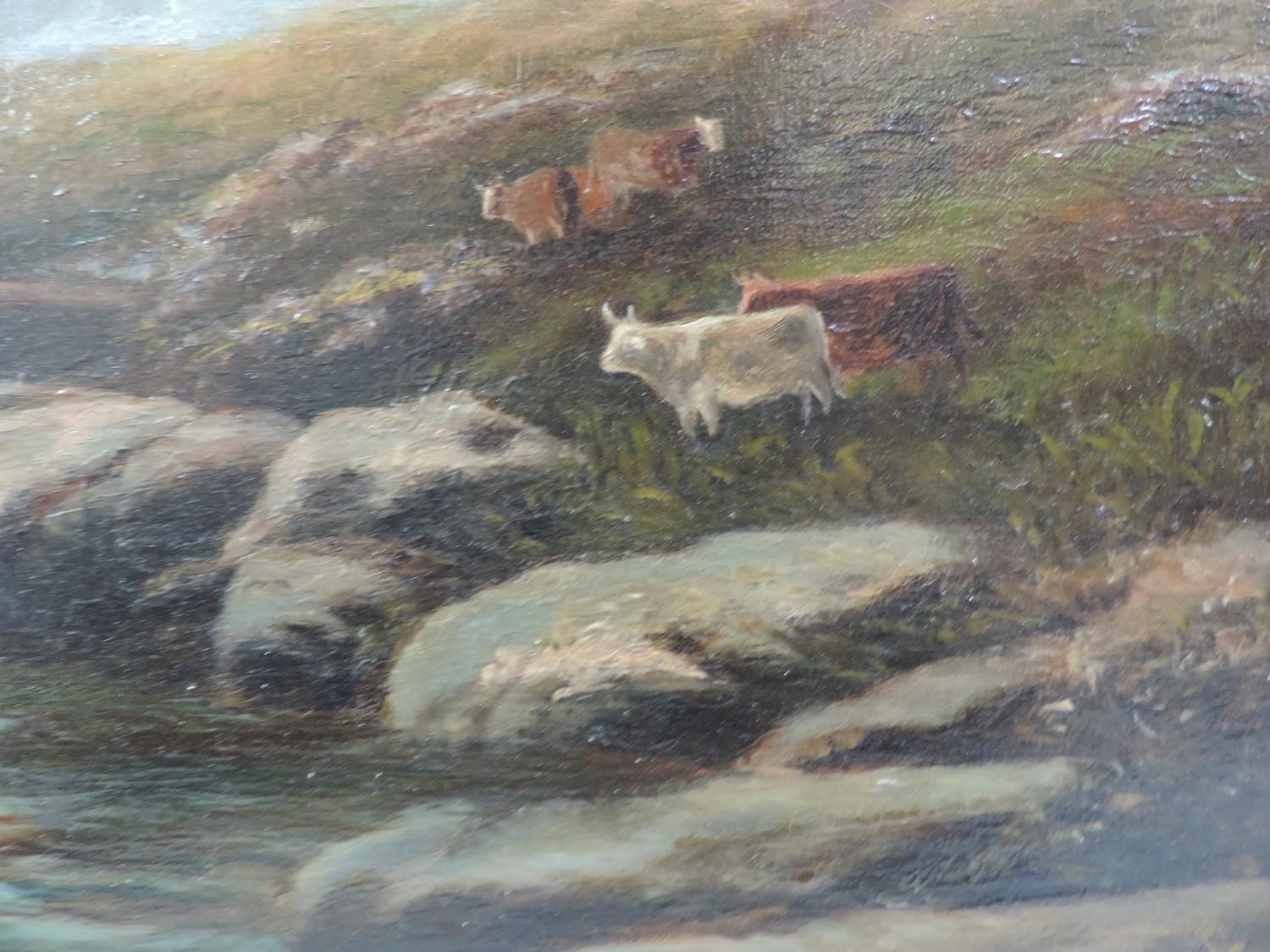 Gilt Framed Oil on Canvas - Moorland Scene - Visible Picture 75cm x 45cm - Image 3 of 5