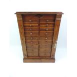Eighteen Drawer Wellington Style Chest with Two Secret Drawers to Back with Key - 74cm High x 51cm