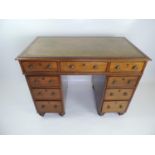 Late Georgian Mahogany Twin Pedestal Seven Drawer Desk with Purchase Receipt