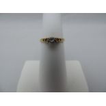 9ct Gold Diamond Ring with Heart Detail to Shoulders - Size L - 1.3gms