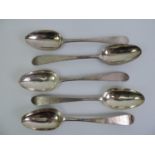 Set of 5x Irish Silver Table/Serving Spoons - Dublin 1786 Michael Keating
