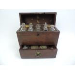 19th Century Mahogany Apothecary Cabinet Fitted with Bottles and Scales