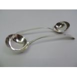 2x Georgian Silver Sauce Ladles - London 1791 - 88gms - 18.5cm