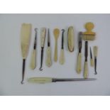 Ivory Handled Dressing Table Items