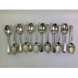 Set of 12x Georgian Silver Table/Serving Spoons - London 1821 William Eley & William Fearn - 735gms