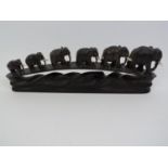 Carved Hardwood African Elephant Bridge