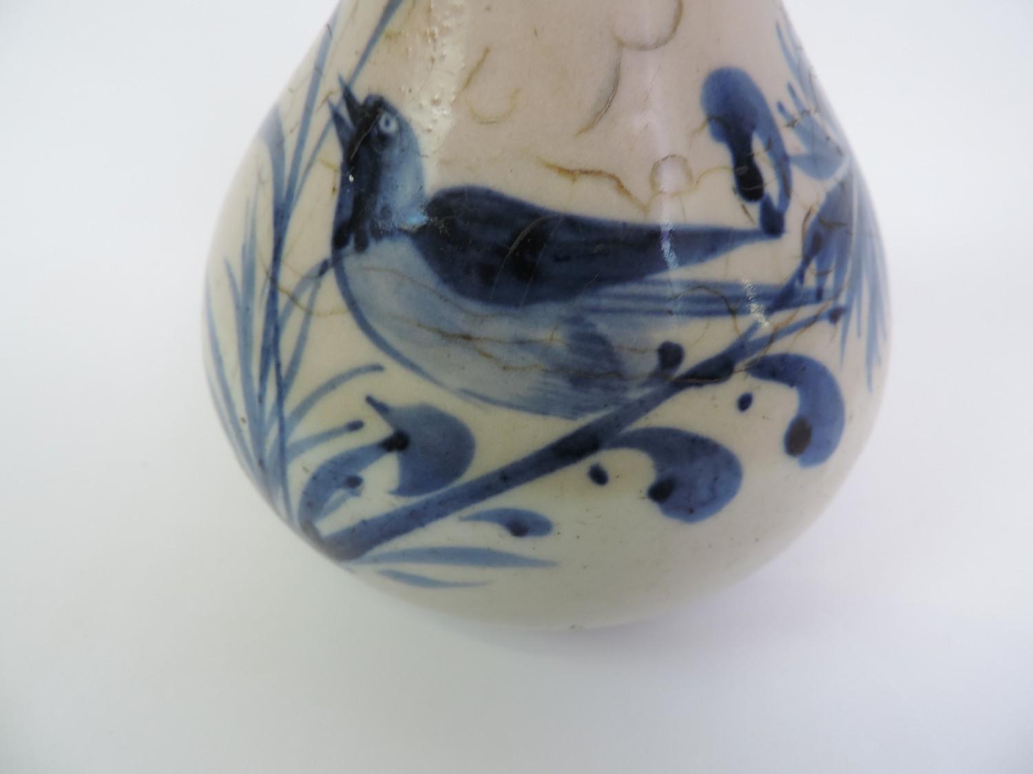Chinese Vase with Birds - Crackle to Glaze - 20cm High - Image 2 of 5