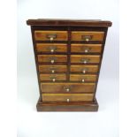 Twelve Drawer Collector's Cabinet - 60cm High x 41cm Wide x 29cm Deep