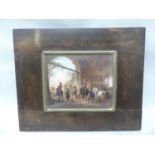 Framed Hand Painted Miniature - Indistinct Signature - Visible Picture 9.5cm x 7.5cm