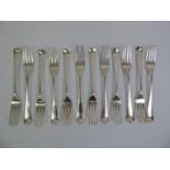 Set of 12x Georgian Silver Table Forks - London 1796 Thomas Northcote - 675gms