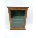 Oak Collector's Cabinet with Adjustable Glass Shelves - 53cm High x 40cm Wide x 12cm Deep