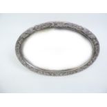 Oval Bevel Edged Mirror in Silver Mounted Frame Decorated with Birds - Birmingham 1961 - 23.5cm