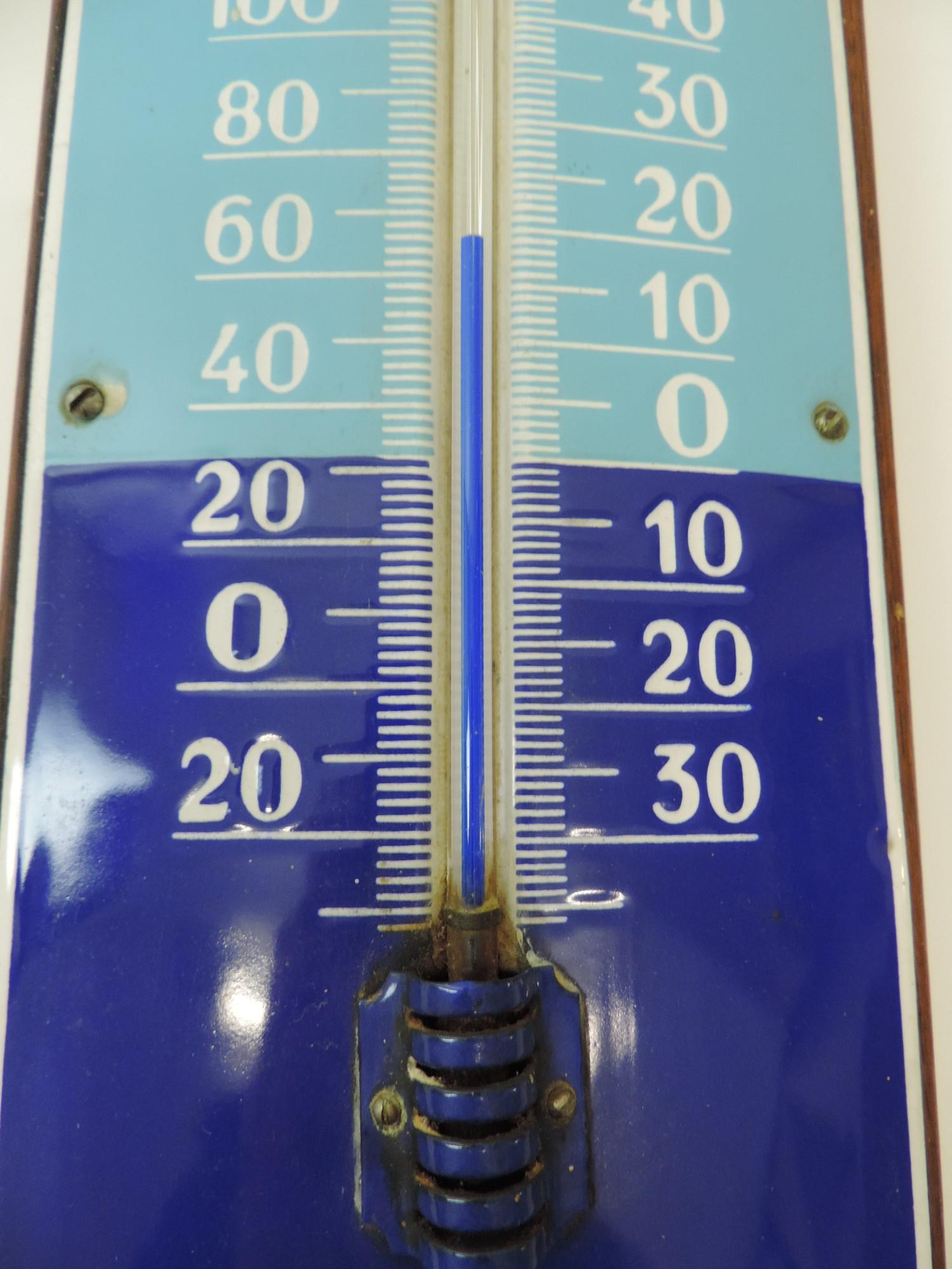 Enamel Sign Thermometer/Barometer Blue Gillette Blades - Originally from a Barber's Shop - 64cm x - Image 3 of 6