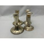 2x Pairs of Filled Silver Candlesticks - 11cm High