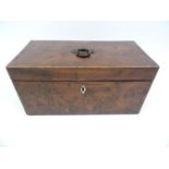 Victorian Walnut Tea Caddy - 30cm Wide x 15cm High