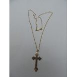 9ct Gold Cross Pendant on Chain - 3gms