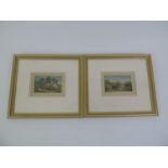 2x Framed Watercolours - One Cockington, Devon - Visible Picture 9cm x 6cm