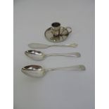 2x Silver Spoons, Fish Knife and a Candle Stick - 105gms