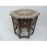 Folding Occasional Table of the Moorish/Liberty Style with Bone Inlay - 51cm High