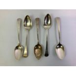 Set of 5x Georgian Silver Dessert Spoons - London 1796 Thomas Wallis II - 160gms