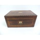 Inlaid Jewellery Box with Key - 25.5cm Wide