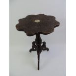 Carved Eastern Tripod Table - 66cm High