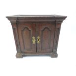 Small Oak Collectors Cabinet with Ten Internal Drawers - 33cm High x 35cm Wide