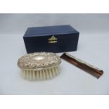 Silver Backed Brushes with Gift Box - Mappin and Webb Birmingham 1997
