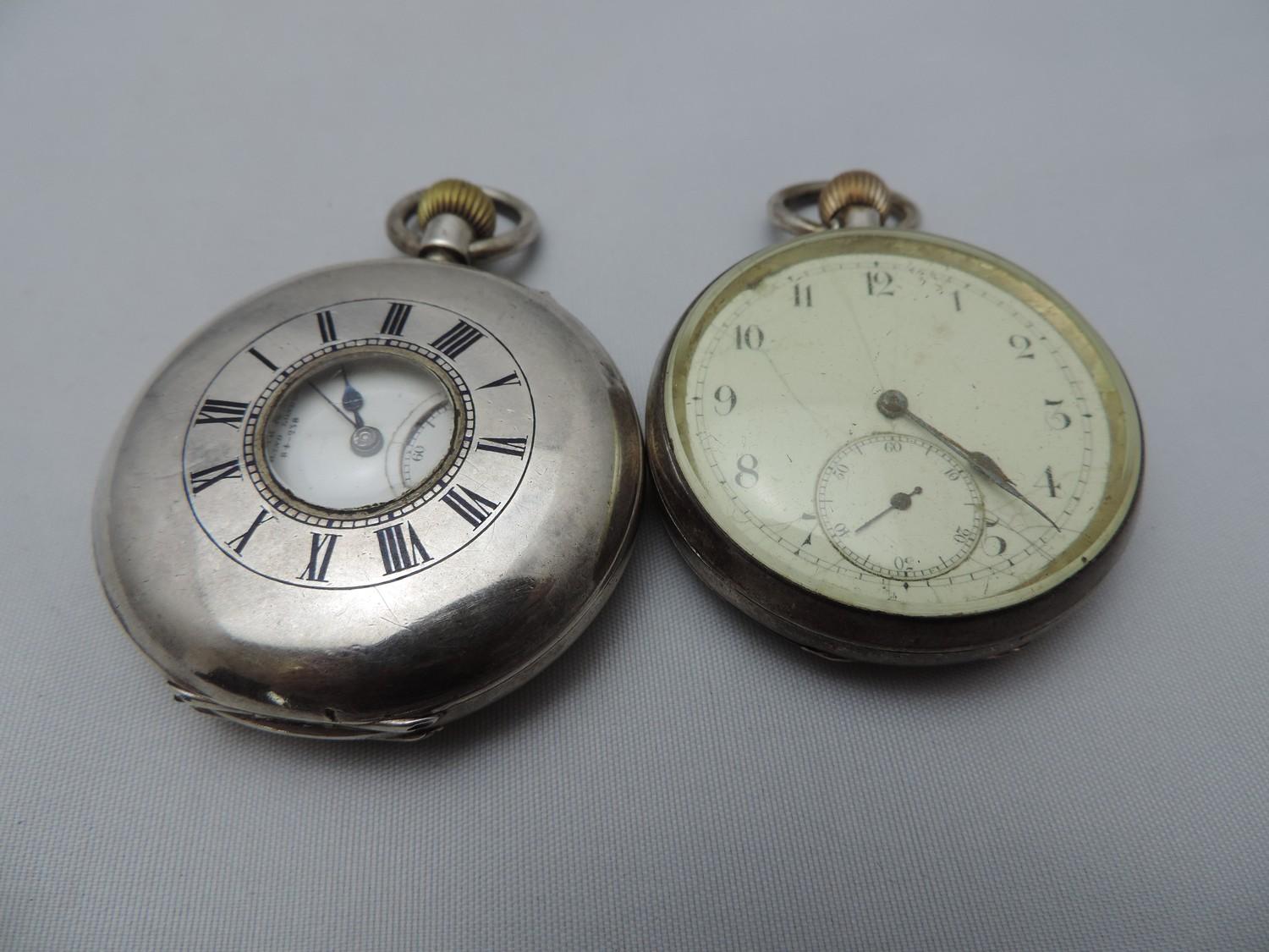 2x Silver Pocket Watches