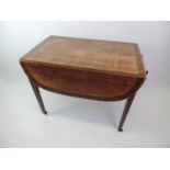 Victorian Mahogany and Inlay Drop Flap Table with Single Drawer