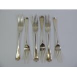 Set of 6x Silver Dessert Forks - London 1857 George William Adams - 255gms