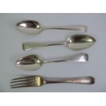 3x Silver Spoons and a Silver Fork - 170gms