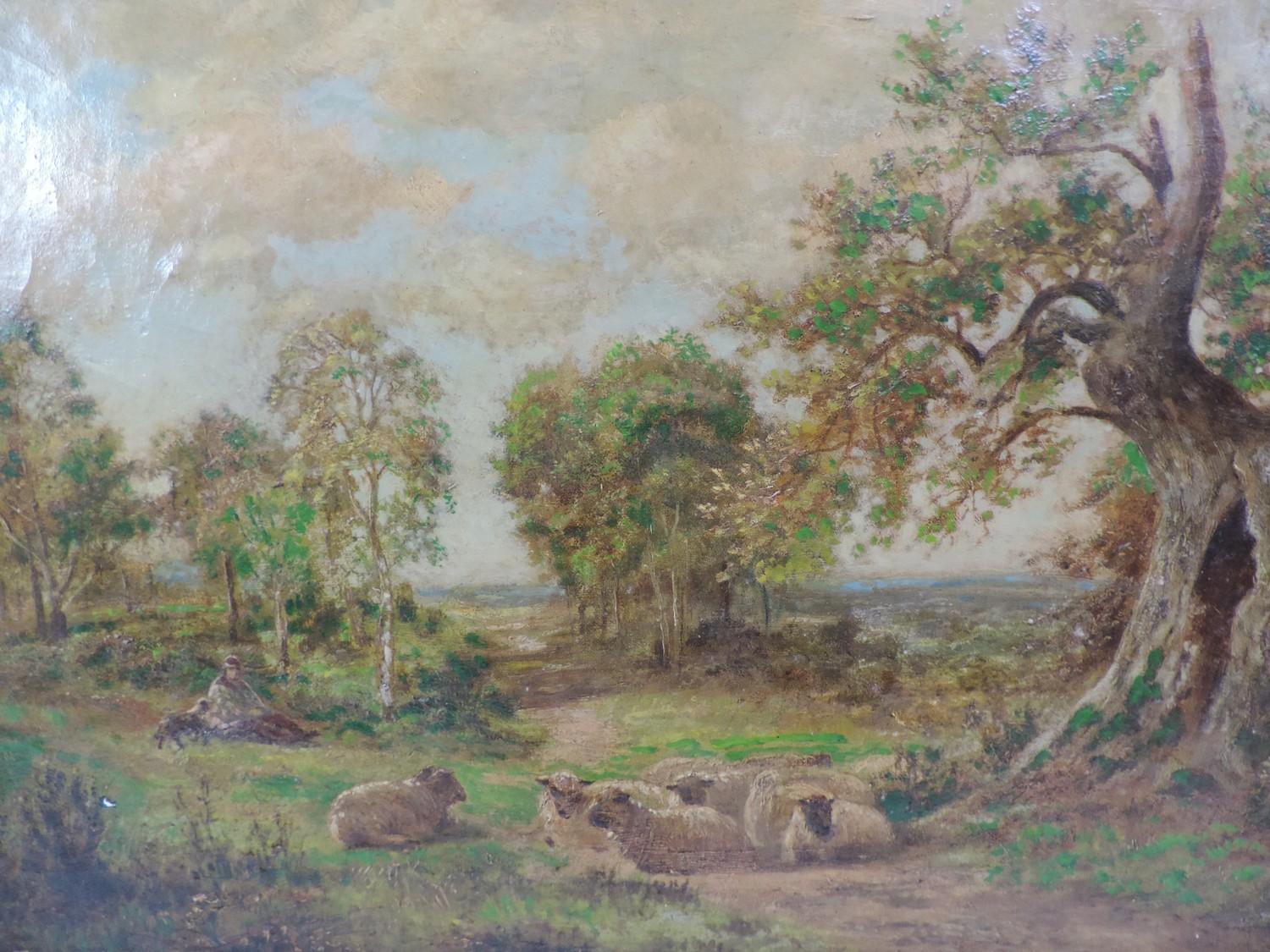 Gilt Framed Oil on Canvas Marked to Verso - A Scene in Sherwood Forest Dated 1890 - Indistinct - Image 2 of 8