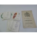 Menus from State Occasions at Windsor Castle