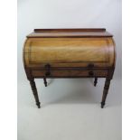 19th Century Mahogany Cylinder Desk with Fitted Interior